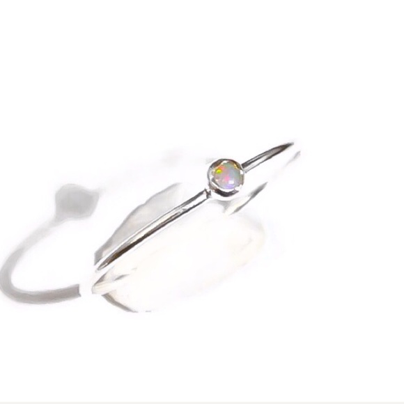 (2-13) 925 Sterling Silver 3mm Fire Opal Bezel Set Gemstone Solitaire Ring - Picture 2 of 8